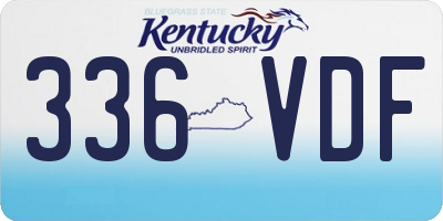 KY license plate 336VDF