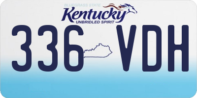 KY license plate 336VDH