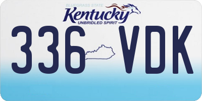 KY license plate 336VDK