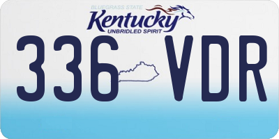 KY license plate 336VDR