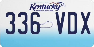 KY license plate 336VDX