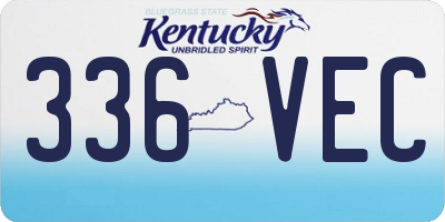 KY license plate 336VEC