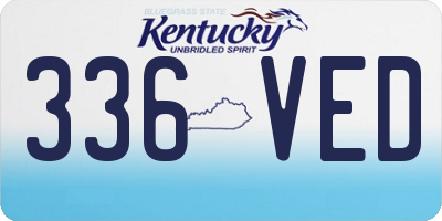 KY license plate 336VED