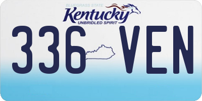 KY license plate 336VEN