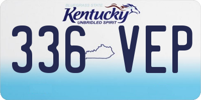 KY license plate 336VEP