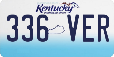 KY license plate 336VER