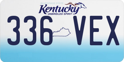 KY license plate 336VEX