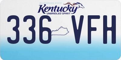 KY license plate 336VFH
