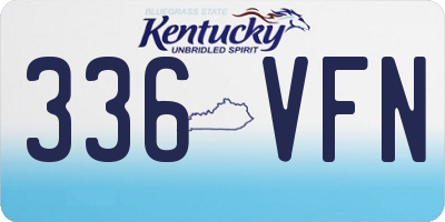 KY license plate 336VFN