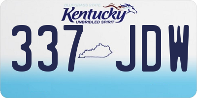 KY license plate 337JDW