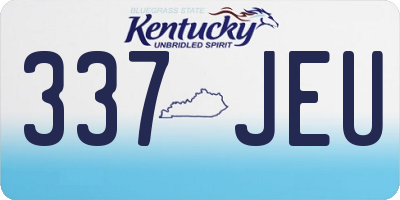 KY license plate 337JEU