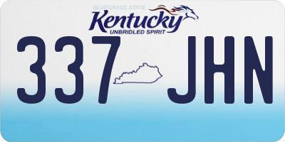 KY license plate 337JHN