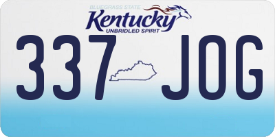 KY license plate 337JOG