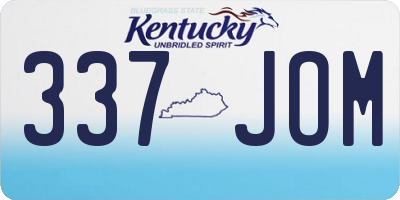 KY license plate 337JOM