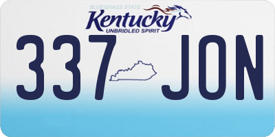 KY license plate 337JON