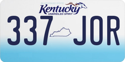 KY license plate 337JOR