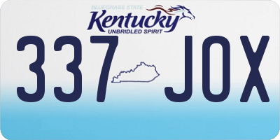 KY license plate 337JOX