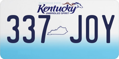 KY license plate 337JOY