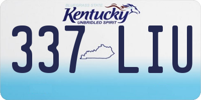 KY license plate 337LIU