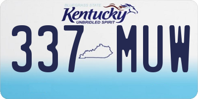 KY license plate 337MUW