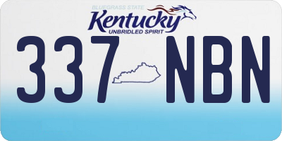 KY license plate 337NBN