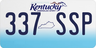 KY license plate 337SSP