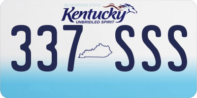 KY license plate 337SSS