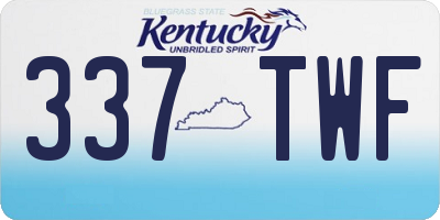 KY license plate 337TWF