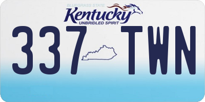 KY license plate 337TWN