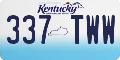 KY license plate 337TWW