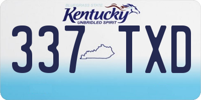 KY license plate 337TXD