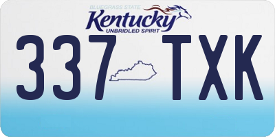 KY license plate 337TXK