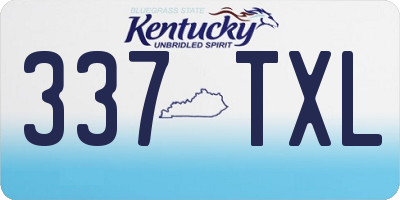 KY license plate 337TXL