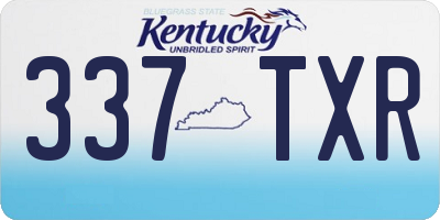 KY license plate 337TXR