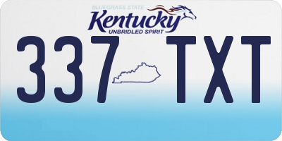 KY license plate 337TXT