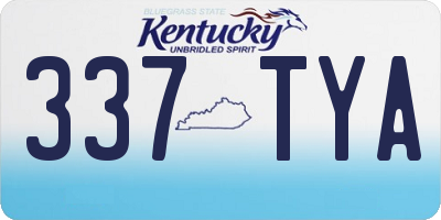 KY license plate 337TYA
