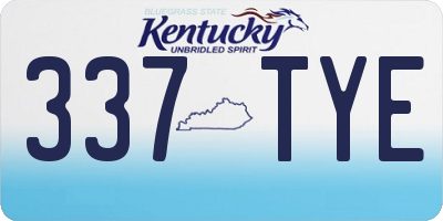 KY license plate 337TYE