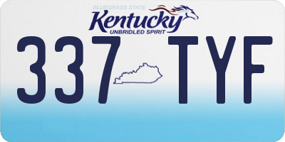 KY license plate 337TYF