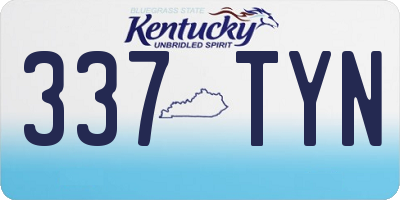 KY license plate 337TYN
