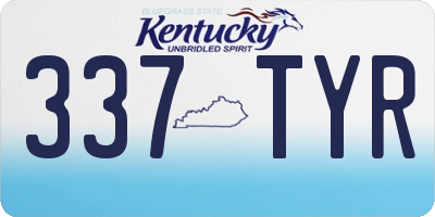 KY license plate 337TYR