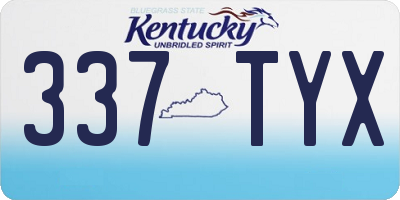 KY license plate 337TYX