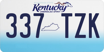 KY license plate 337TZK