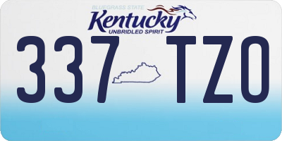 KY license plate 337TZO