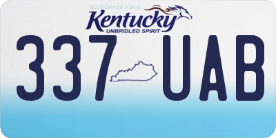 KY license plate 337UAB