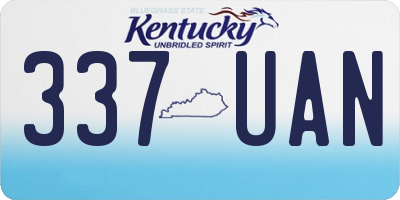 KY license plate 337UAN
