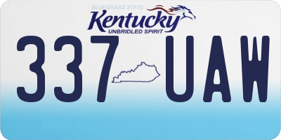 KY license plate 337UAW