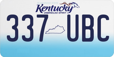 KY license plate 337UBC