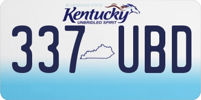KY license plate 337UBD