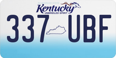 KY license plate 337UBF