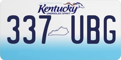 KY license plate 337UBG